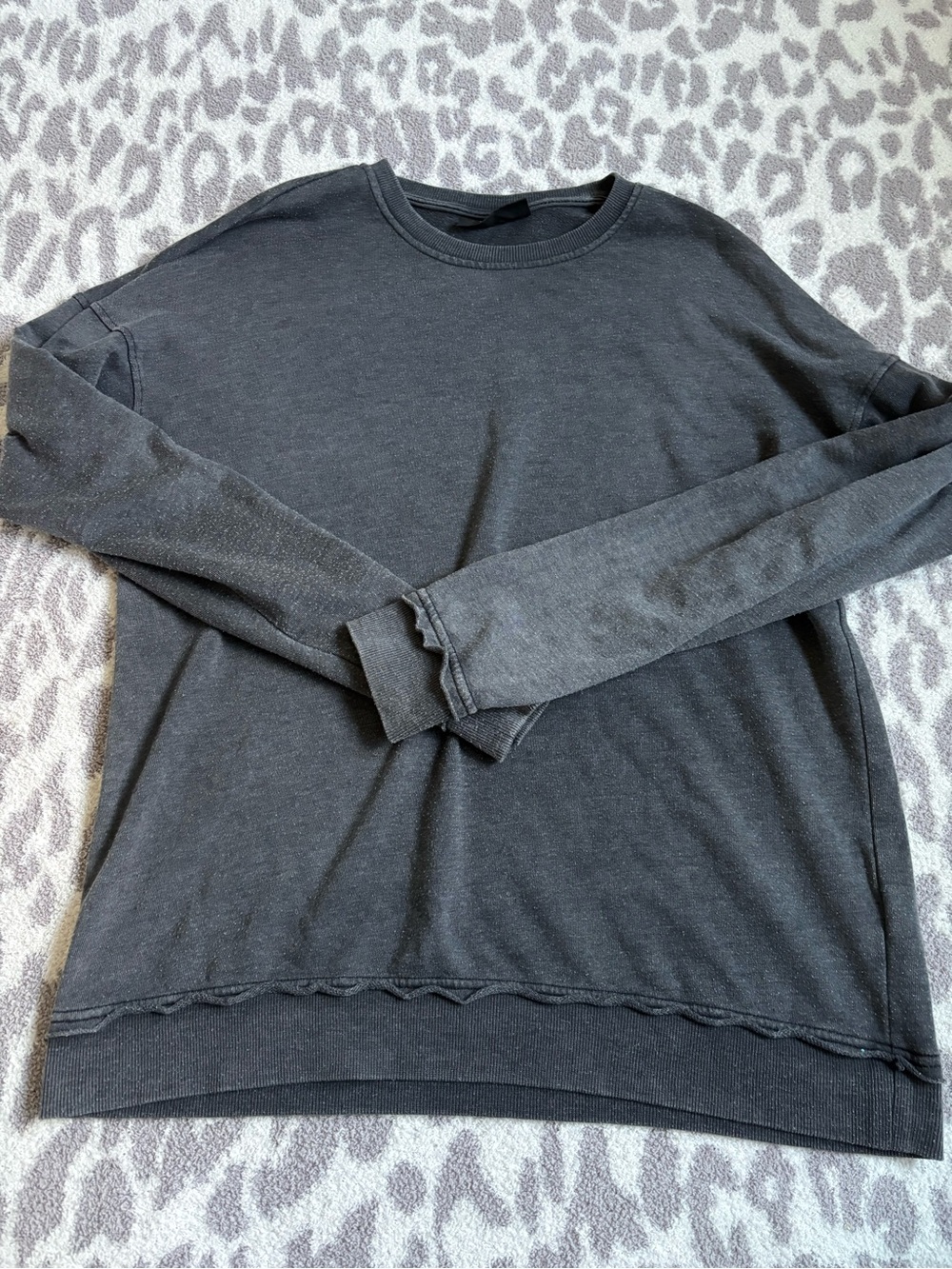 mens grey casual crewneck